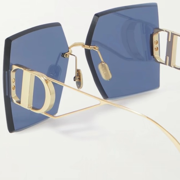 DIOR 30 Montaigne S7U Square Frame Sunglasses Gold/Black Lens - MSRP $610 - BNIB - Picture 2 of 8
